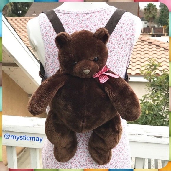 Other - Plush Brown Teddy Bear Cosplay Backpack Purse 13”